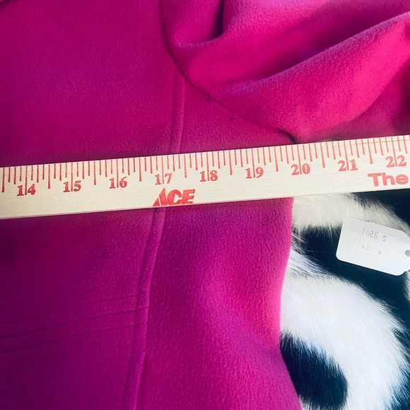 Mainbocher Sz 8 Cashmere Wool Hot Pink Zip Up Blazer Jacket - Picture 4 of 7